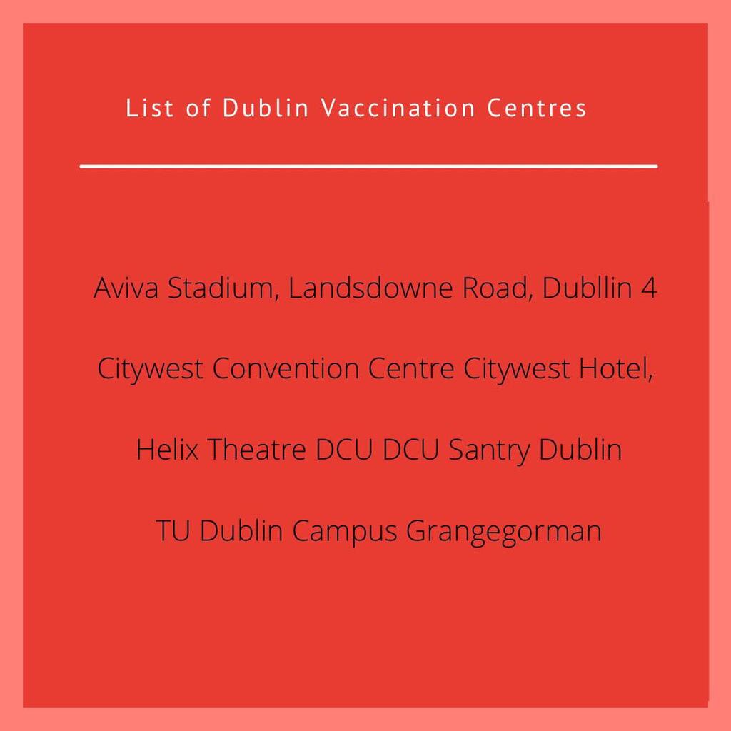 Dublin Vax Centres